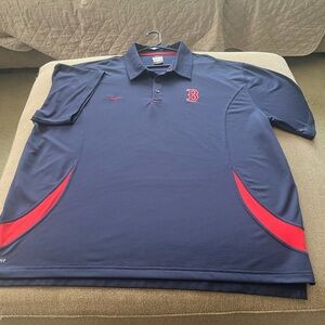 Nike Blue and Red  BOSTON RED SOX DRY FIT Polo Shirt with Sporty Accents 3XL